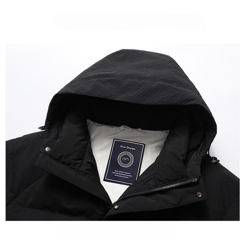 Пуховик мужской зимний 90-й пух, белый утиный пух, мужская повседневная теплая куртка-хлеб, антихолодная модная короткая куртка с капюшоном