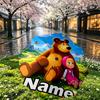 Custom Name Personalized Masha and The Bear Print Umbrella, Auto Open Close, 8‑Rib Sturdy Frame, Commute Camping Hiking Use, Birthday Gift