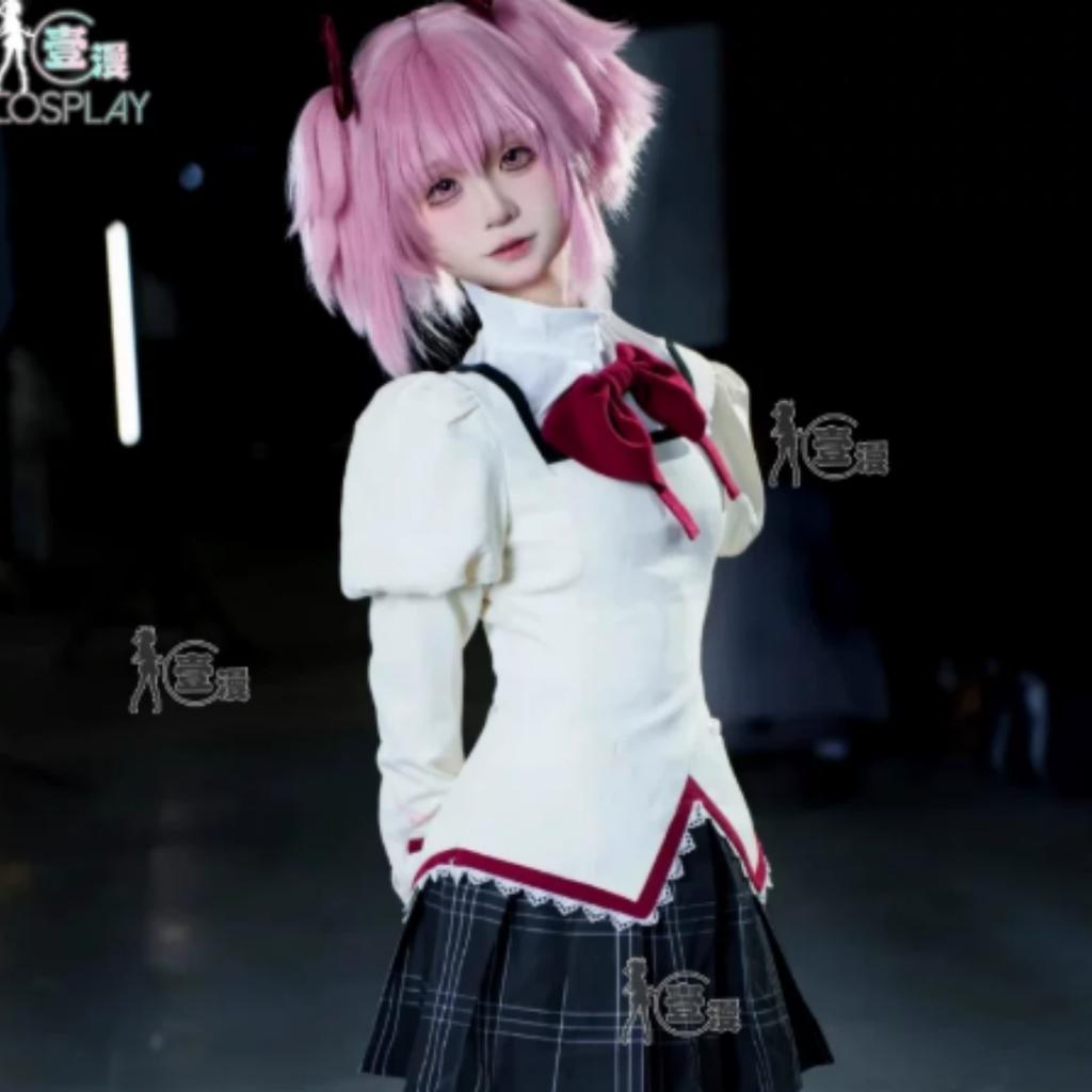 Косплей костюм школьной формы Puella Magi Madoka Magica, полный комплект с париком для Хэллоуина