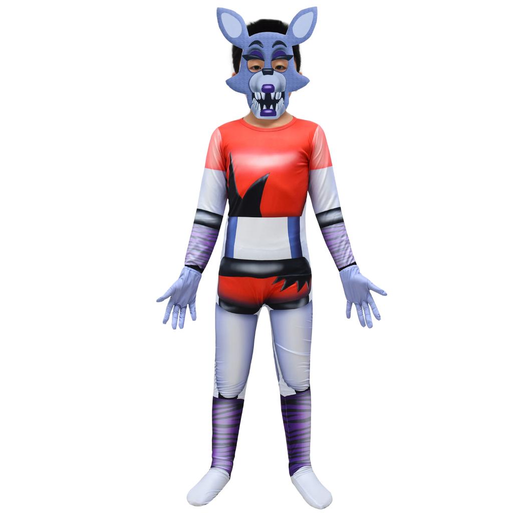 Детский костюм ужасного медведя Fnaf, комбинезон с маской, наряд для мальчиков и девочек, рождественский, хэллоуинский костюм для косплея