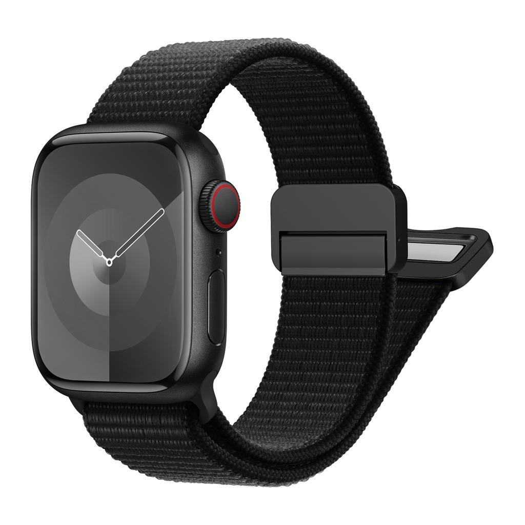 Nylon Loop Strap for Apple watch band 40mm 45mm 44mm 49mm 41mm 38mm 42mm Magnetic bracelet iWatch series 9 8 7 6 5 3 ultra 2 se