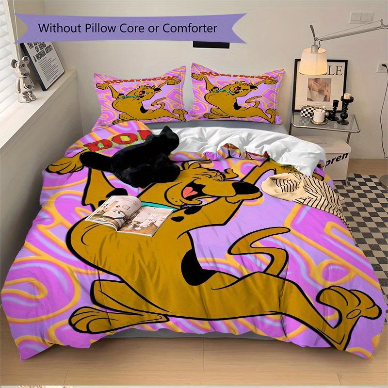 3pcs Scooby Doo Domingou Bedding Set - Includes Quilt Cover and Pillowcases, Suitable for All Seasons, Machine Washable - Ideal Gift for Family and Fr