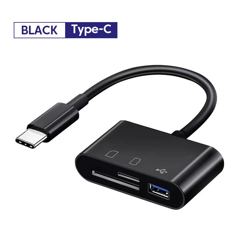Картридер 3 в 1 Type-C OTG SD TF USB Конвертер для чтения карт памяти для iPad iPhone для Mac Book Планшет USB Type C Картридер