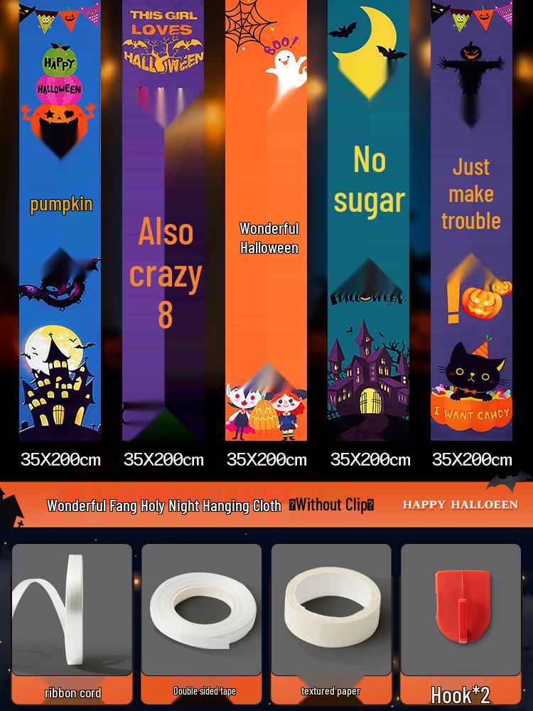 Halloween Pumpkin Hanging Cloth for Outdoor and Shop Decor