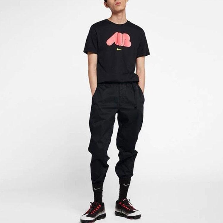 Nike Повседневная футболка с круглым вырезом и коротким рукавом с мультяшным принтом, мужские топы, черный CI2185-010