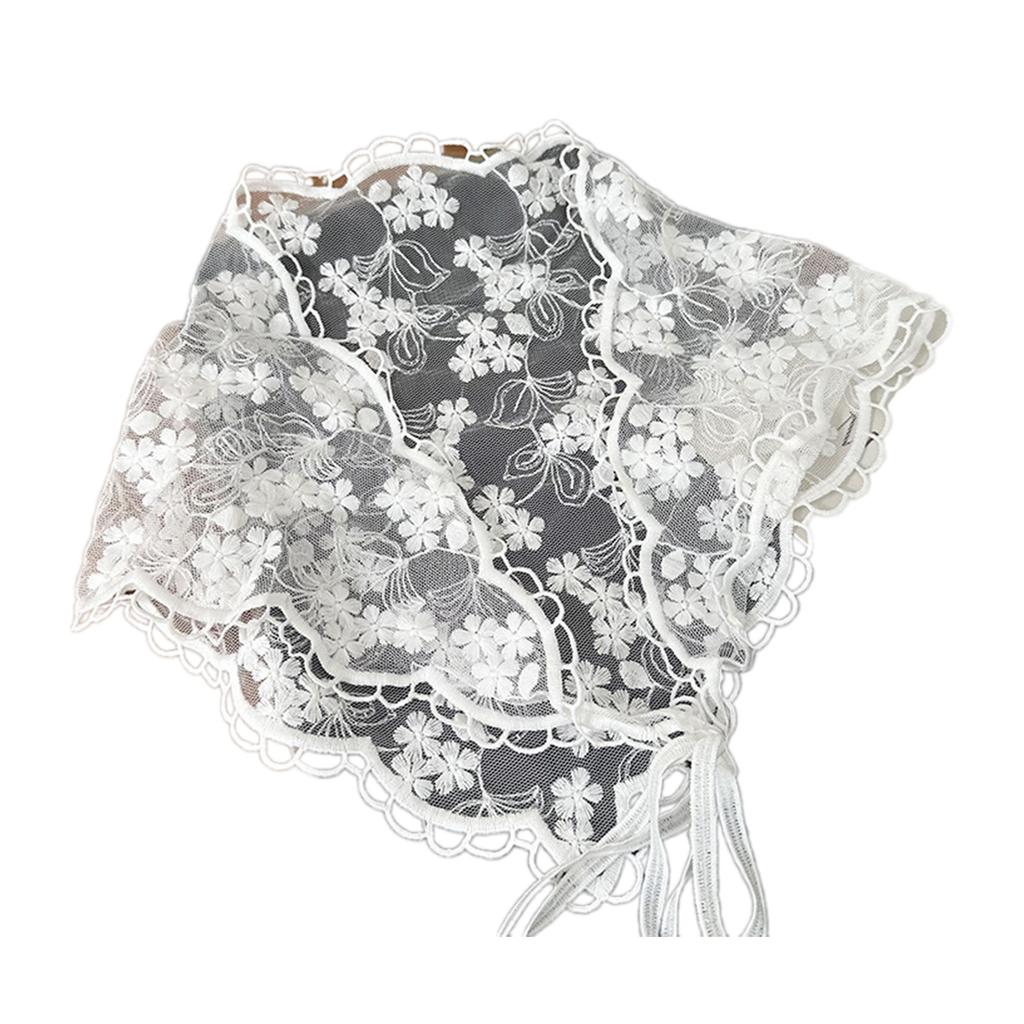 Country Styles Lace Triangle Wrap Embroidered Headscarf Bandanas for Photo Props and Home Decors Fashion Enthusiasts