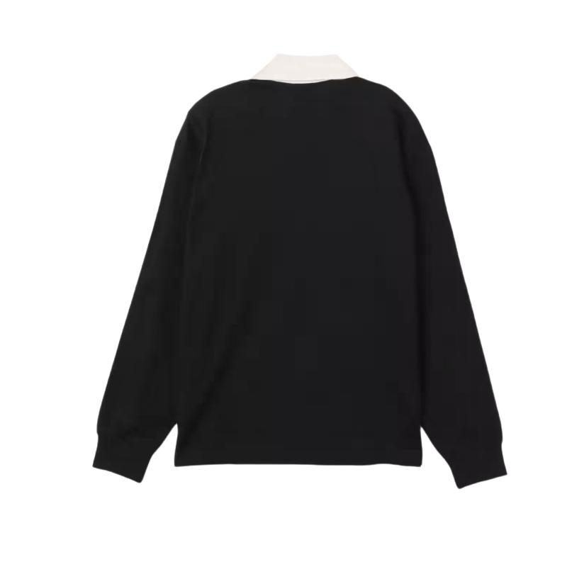 adidas Мужская спортивная футболка-поло с длинным рукавом 3 полоски Core Black KE3576