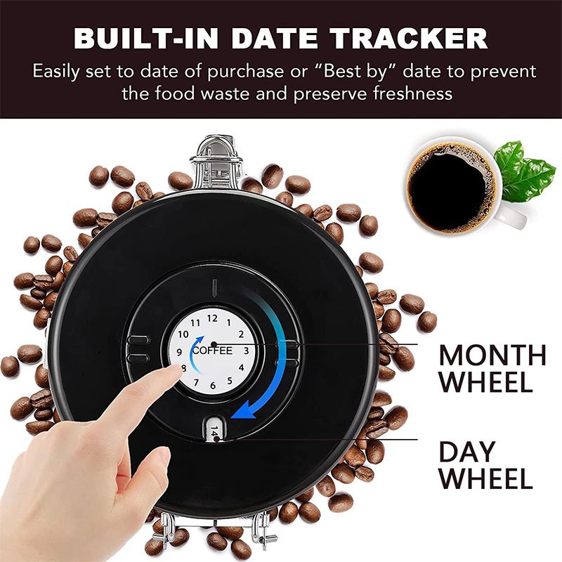 LMETJMA 1.8L кофейная канистра для молотого кофе из нержавеющей стали, контейнеры для хранения кофе с ложкой для зерен, сахара, чая JT152