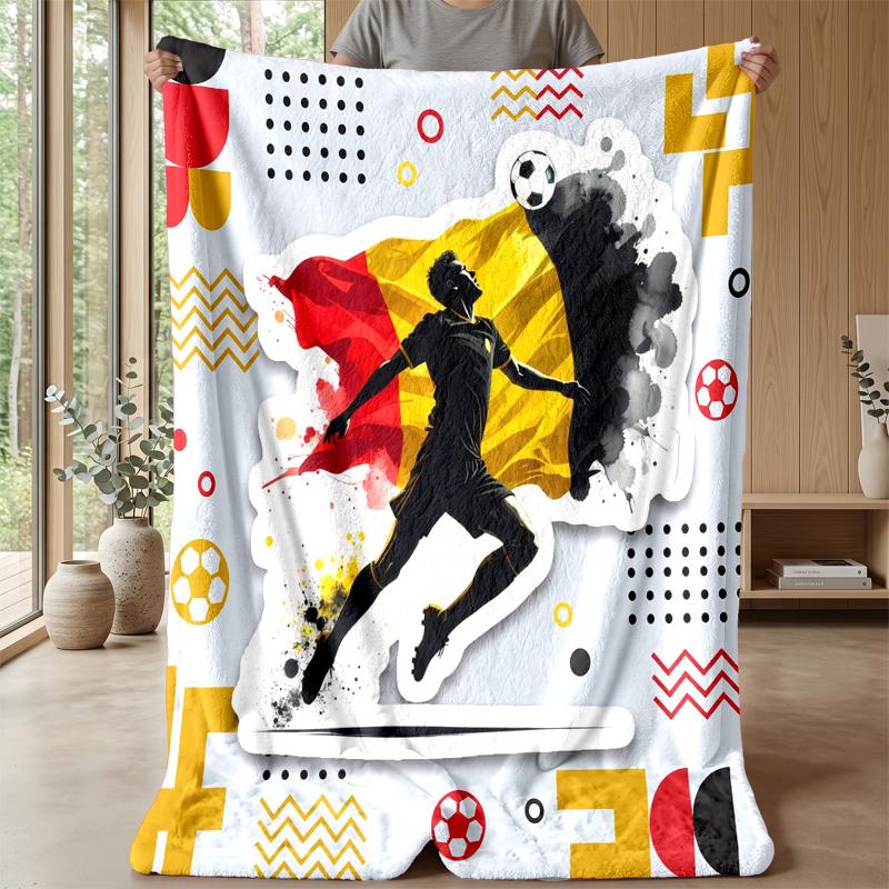 Belgium Football Printed Flannel Blanket Skin Friendly Warm Decorative Throw for Indoor Couch Bed Daily Use