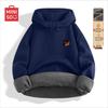 MINISO Men's American Retro Half-Zip Fleece Pullover Sweatshirt