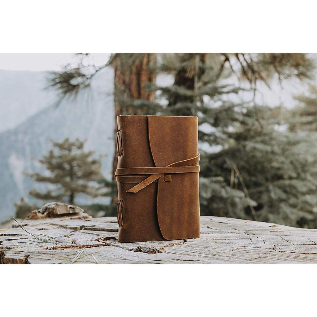 Кожаный блокнот для письма, старинный блокнот ручной работы в кожаном переплете для мужчин и женщин, бумага без подкладки, 7 x 5 дюймов