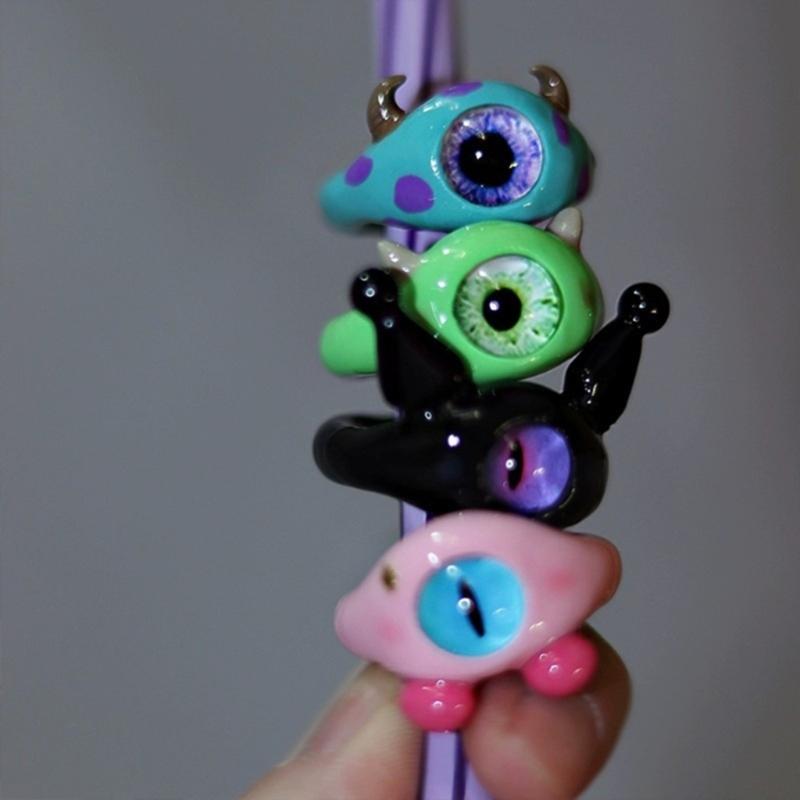9 шт. Уникальные милые монстрики Кольцо Мультяшный глаз Открытое кольцо Регулируемое Резиновое кольцо на палец Подарок для детей и взрослых