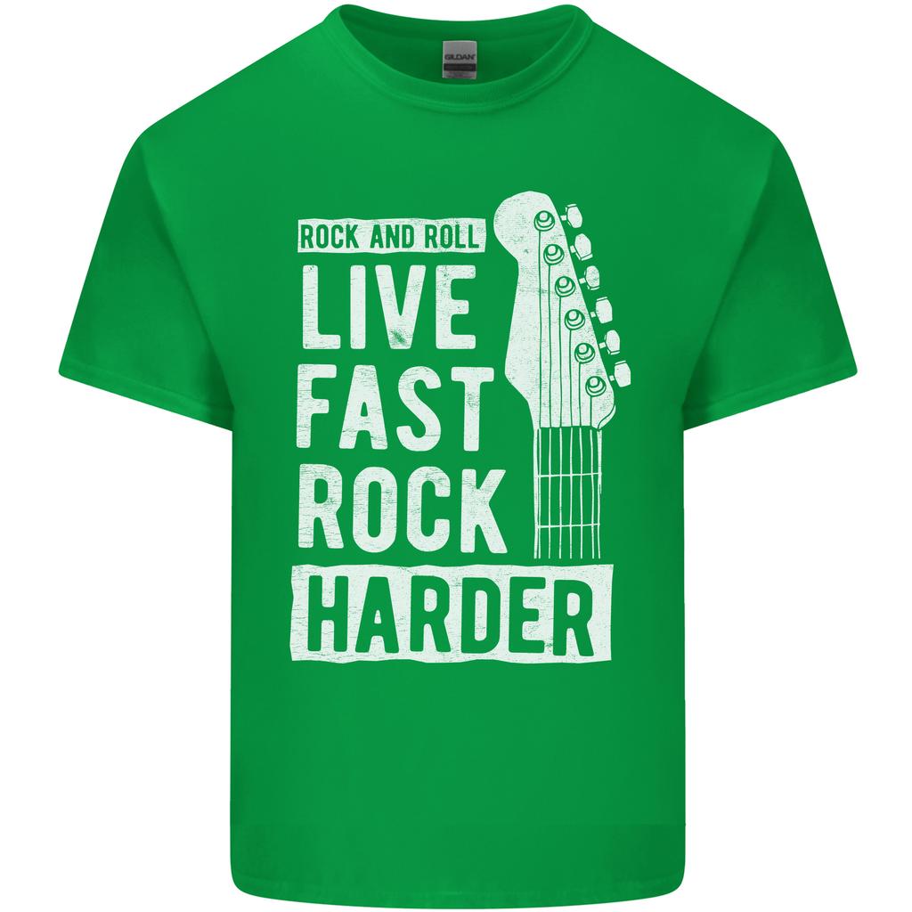 Live Fast Rock Harder Guitar Roll Music Unisexs Light Cotton TShirt