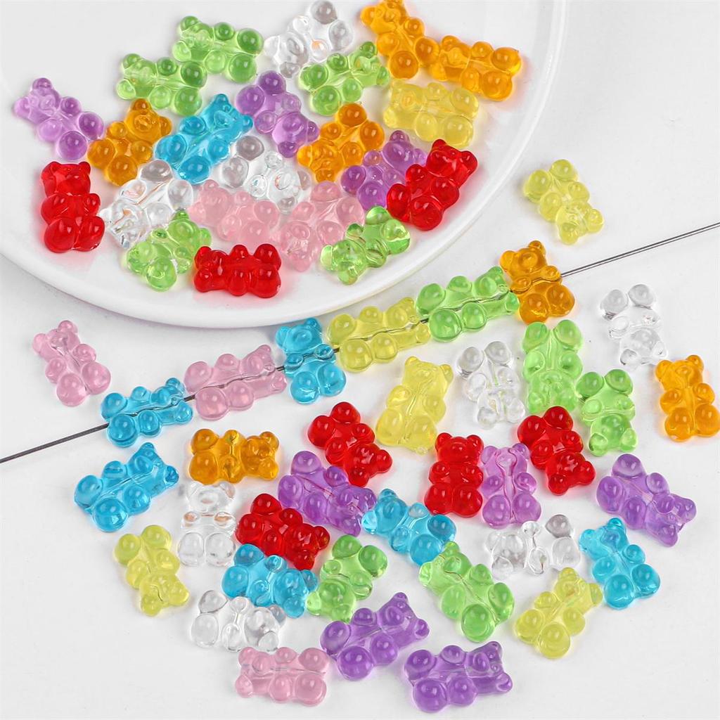 10-20 шт. акриловые бусины в виде медведя для DIY ожерелье, браслет, серьги, изготовление ювелирных изделий, аксессуары для рукоделия