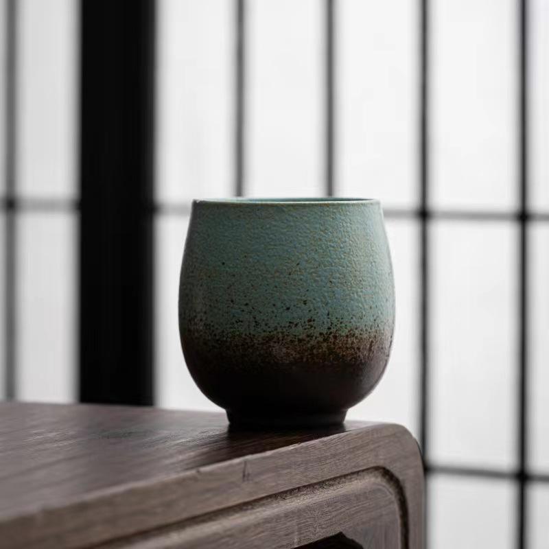 Грубая керамика в японском стиле, обожженная в печи, чашка для послеобеденного чая, кофейная чашка, винтажная имитация дров, чашка ручной работы, чайная чаша, кружка