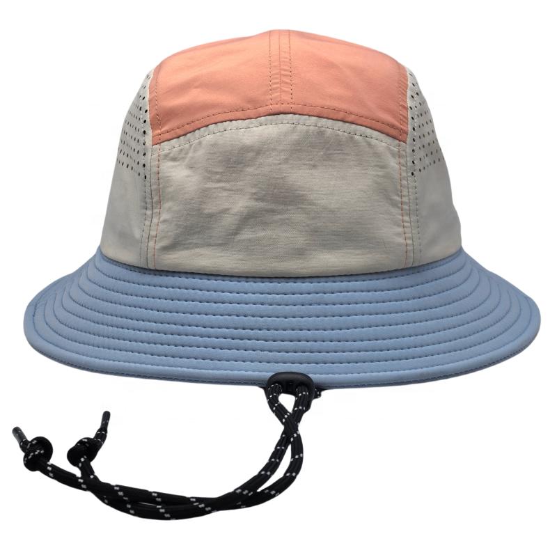 RTS Image Adjustable Blank Bucket Hat 3D Embroidery Laser-Drilled Breathability Fisherman Mesh Outdoor Sport Running Four