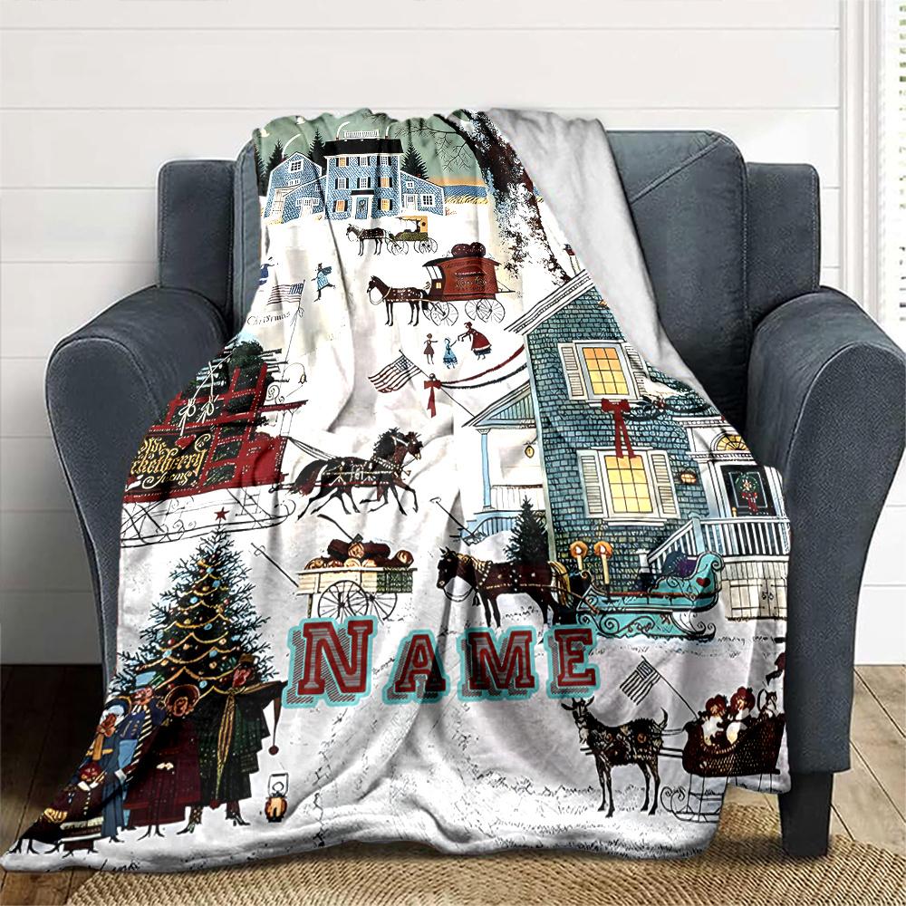 Festive Christmas Wrapping Paper Design With Gingerbread And Ornaments Blanket Allseason Blanket Christmas Home Decorgift Sofa Bed Travel Camping