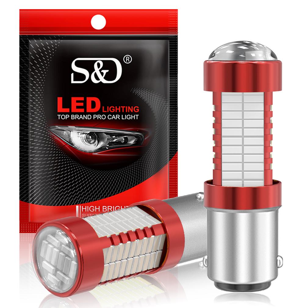 2Pcs 1156 BA15S BAU15S 1157 BAY15D P21W P21/5W PY21W 108SMD 4014 Car Led Turn Signal Lights Brake Tail Lamp Auto Rear Reverse Bulbs White Red Yellow