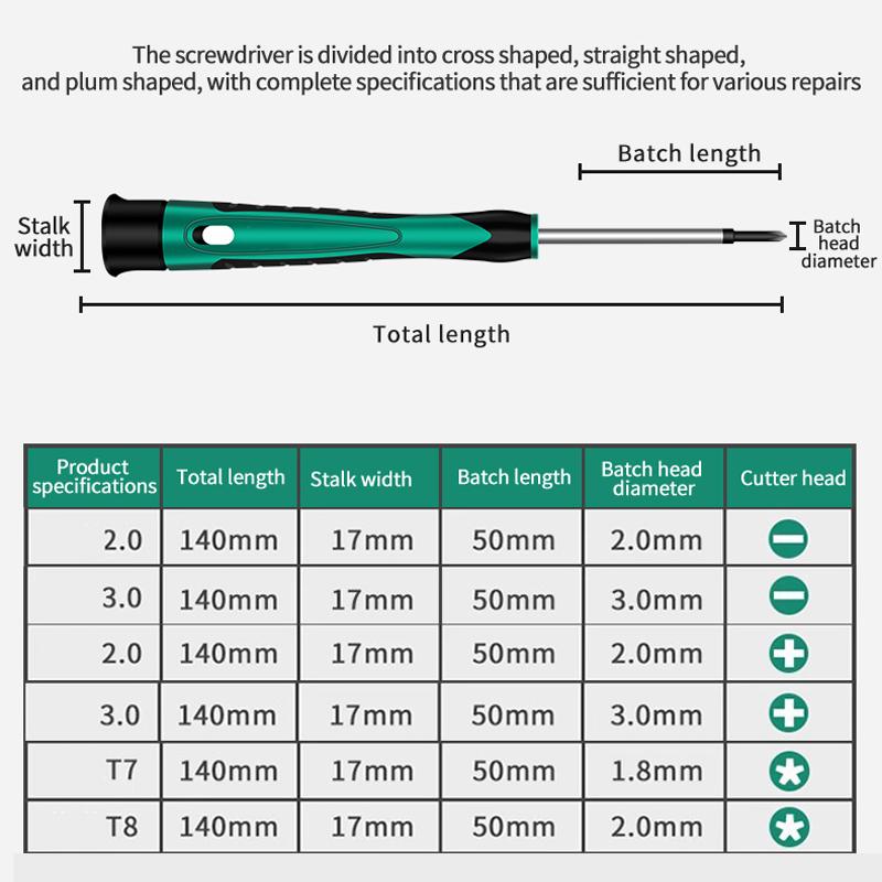6pcs Precision Electronic Screwdriver Set Cell Phone Computer Camera Precision Instrument Repair Professional Tools Hand Tools
