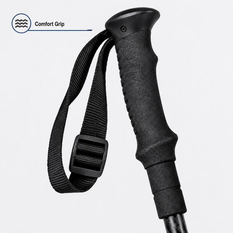 Zeroring Carbon Composite 3 Section Snowshoe Ski Poles Adjustable Winter Poles With Large Basket