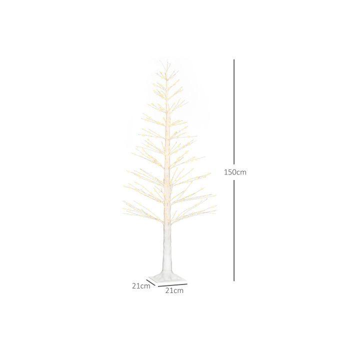 Arbre lumineux artificiel - MUVOE - 150 cm - 600 LEDs blanc chaud - Branches flexibles - IP44