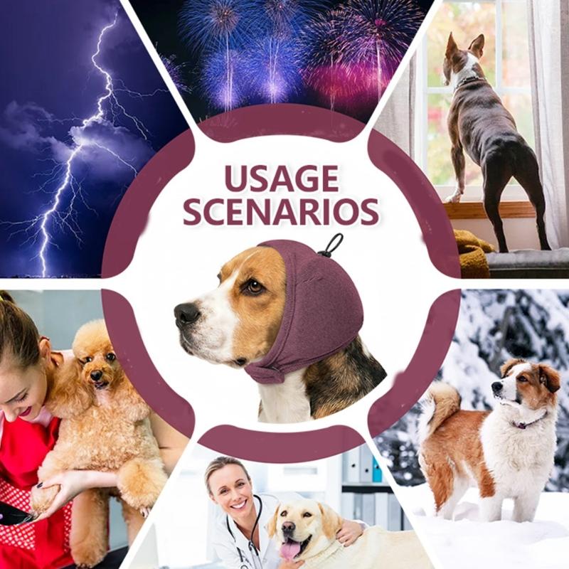 Soundprevent Накладки на уши для собак Дышащая ткань Беруши для питомца, боящегося грома Снижающие шум Ушные накладки для питомца