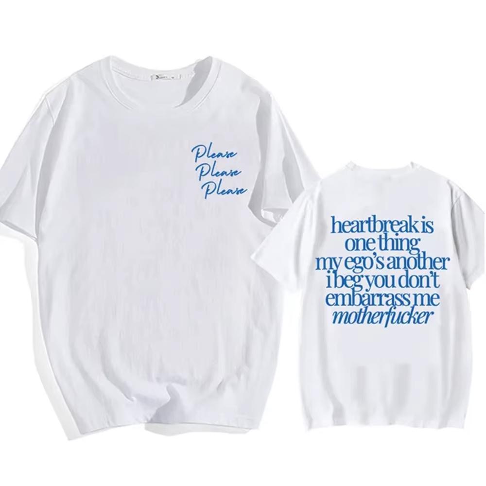 Please Please Sabrina Carpenter Tshirt Short Sleeve UnisexWomen Teeshirt Streetwear Casual Camisetas Harajuku T Shirt Women