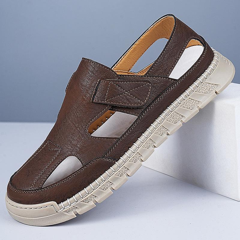 2026 sandals men's summer breathable bag head hole shoes hollow soft sole sports driving beach wading sandals 2506