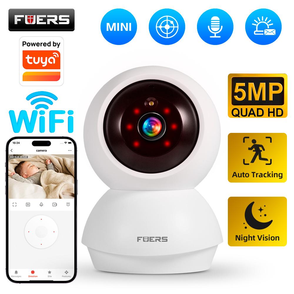 FUERS G64B 4G WiFi Home Security Alarm System Temperature Humidity Display PIR Motion Work with Tuya Smart App 4.3 Inch Screen