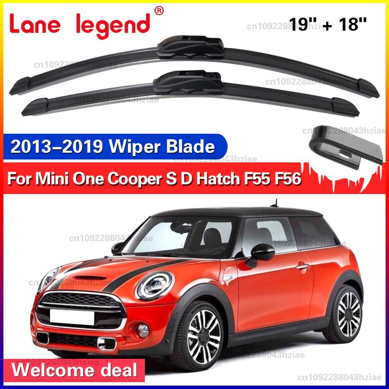 For MINI Mini One Cooper S D Hatch F55 F56 2013 - 2019 Car Front Wiper Blade Washer Windscreen Car Accessories 19"+18"