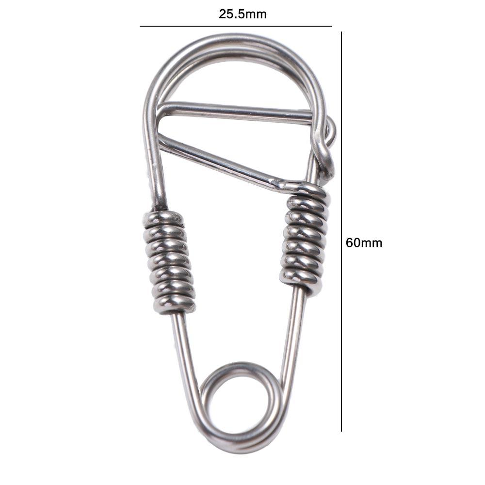 Stainless Steel Clasp Dual Lock Keychain Snap Clip Carabiner Key Ring Belt Clip