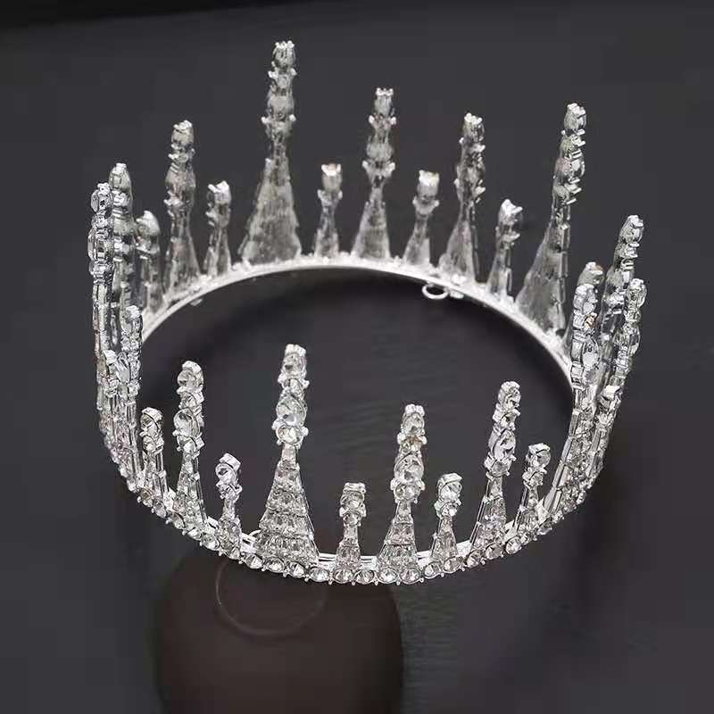 Bridal Crown Internet Celebrity Friends Friends Girlfriends Gift Round Crown 18-Year-Old Adult Gift Headgear Rhinestone Crystal Crown
