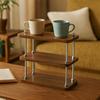 3-Tier Cup Storage Rack Vintage Small Bookshelf Space Saving Display Shelf  Office