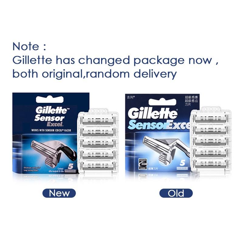 Gillette Датчик Excel, лезвие с картриджем для бритвы, сменные головки, бритье для бороды на лице, удаление волос, двухслойные лезвия для бритвы Vector3 Razor pisau cukur cukur