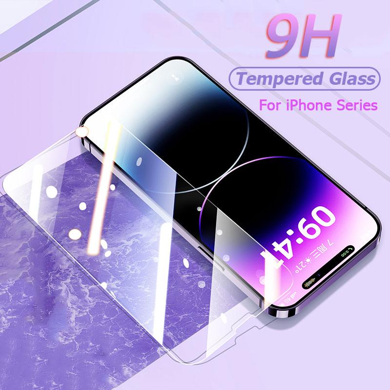 3Pcs HD Tempered Glass For iPhone 12 13 Pro Max 12Mini 13Mini Screen Protector For iPhone 14 15 16 Pro Max 15 Plus 16E Glass