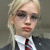 Neutral Square Irregular Anti Blue Light Glasses Trendy Small Frame Clear Optical Glasses Transparent Lens Spectacle