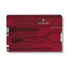 Victorinox Swiss Card Classic Translucent Red Multi-Tool 10 Functions Stationery Scissors Ballpoint Pen Compact Small 0.7100.T