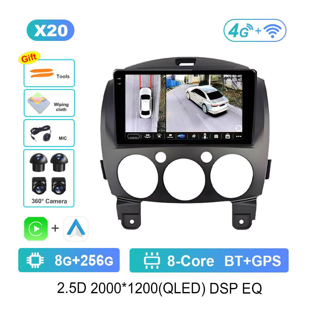 Навигационная GPS система Android для Mazda 2 2007 - 2014 WiFi Автомобильный видео мультимедийный плеер Bluetooth HD Сенсорный экран WiFi Головное устройство