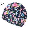Printed Sports Accessories Elastic Nylon Turban Long Hair Protect Pool Bathing Hats Swimming Cap