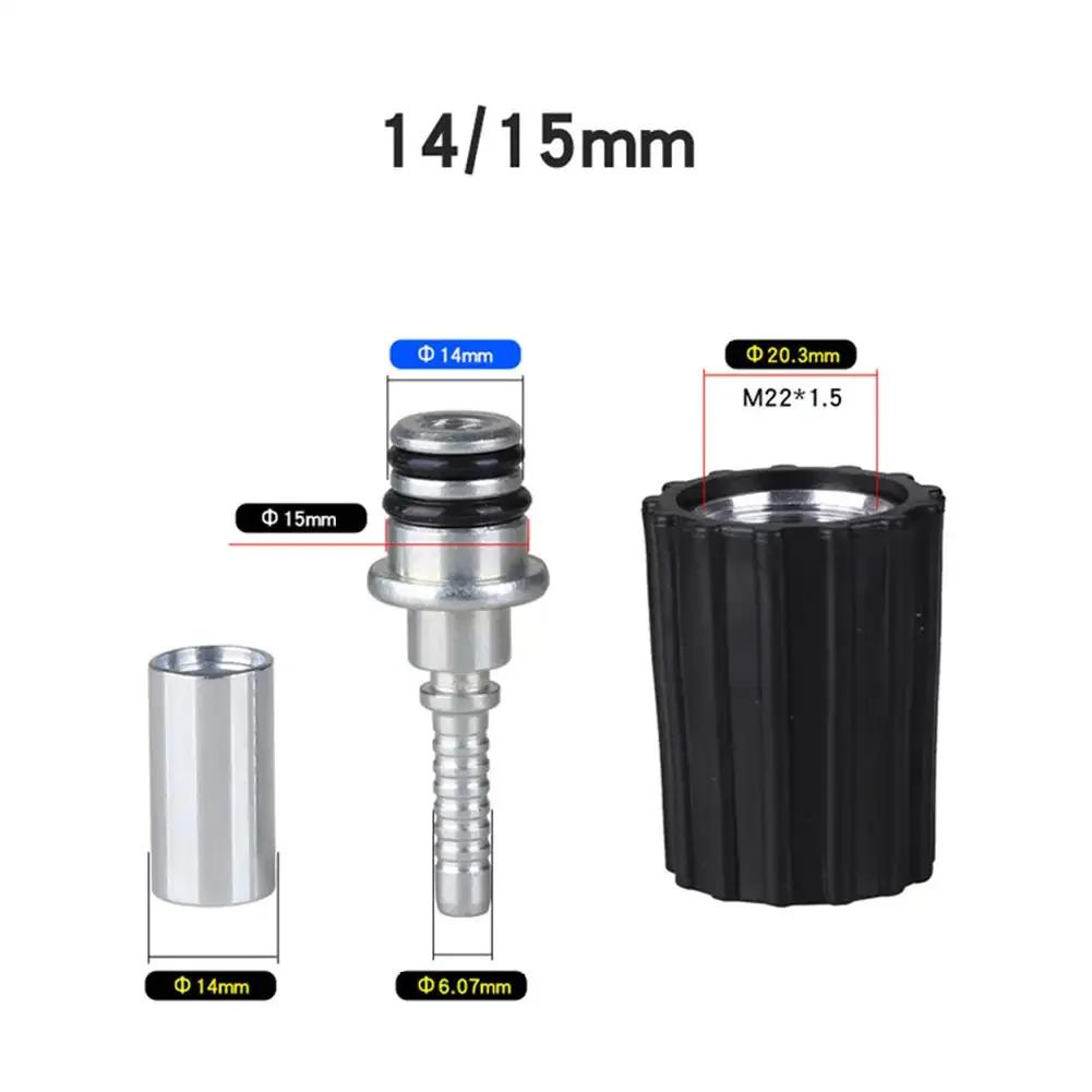Фитинги-вставки для шланга мойки высокого давления, фитинги для шланга автомойки, поворотный соединитель D14 D15 мм, кольцевая гайка M22 M14, соединительный фитинг