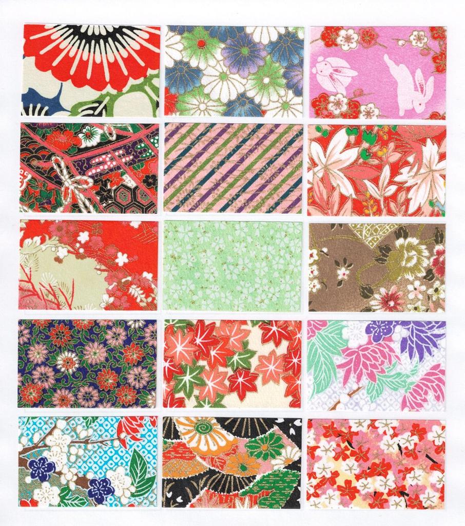 Kawasumi Washi Chiyogami Yuzen Washi B4 15 15 E Set Paper, Size, Patterns, Sheets,