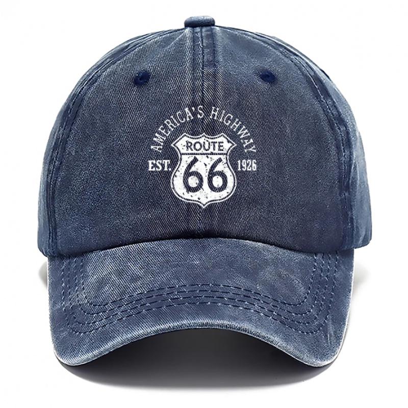 A Vintage Style Route Printed Washed Cap Suitable for Unisex And Women Perfect for Outdoor Activities And Gatherings a Breath