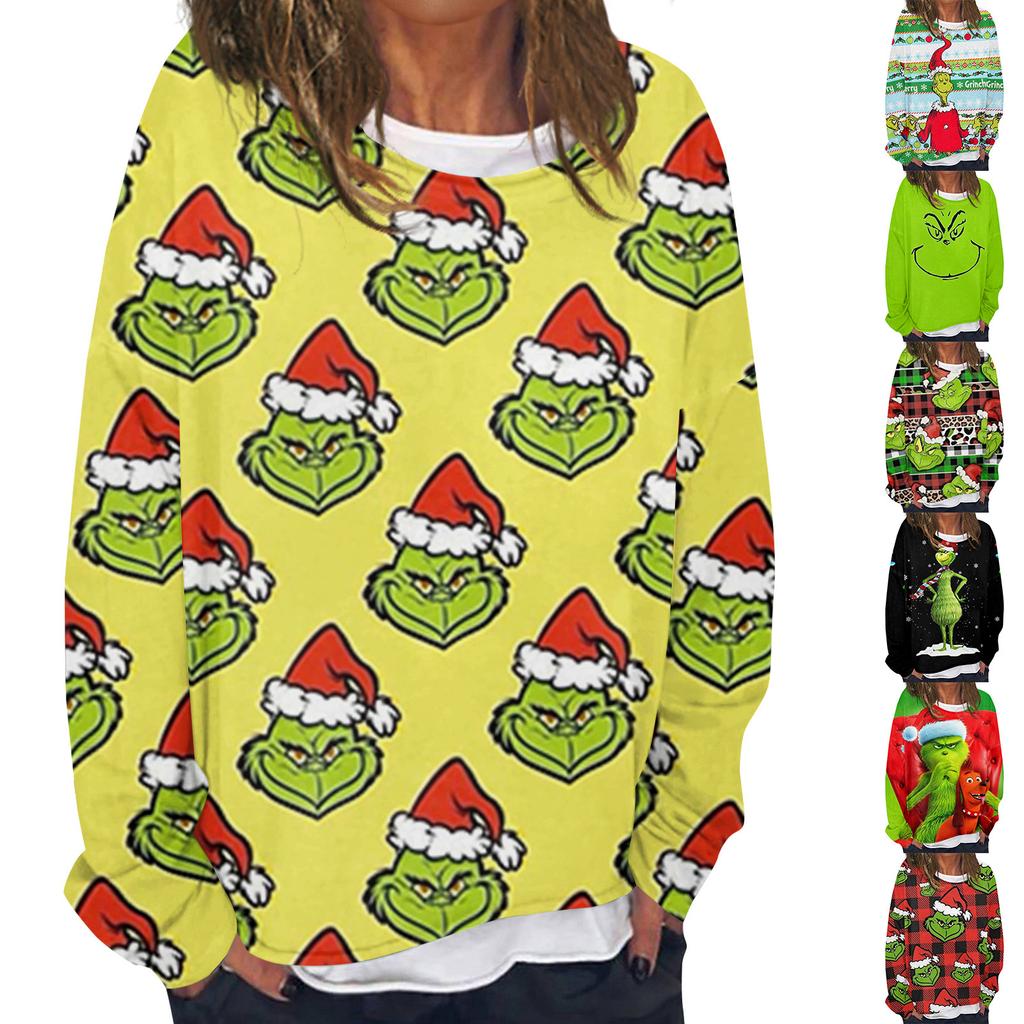 Women's Casual Fashion Vintage Printed Long Sleeve O-Neck Sweatshirt Layer Pullover Top