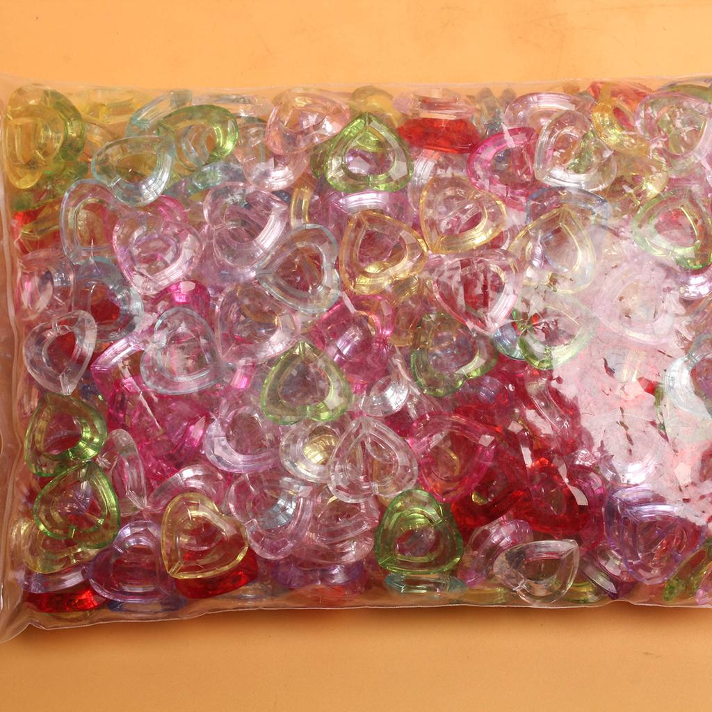 500 г/пакет, около 330 шт., аксессуары для ручной работы, аксессуары «сделай сам», акрил для изготовления ювелирных изделий, свободные бусины, полые бусины в форме сердца, яркие цвета