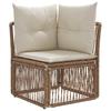 5 Piece Garden Sofa Set Beige Poly Rattan