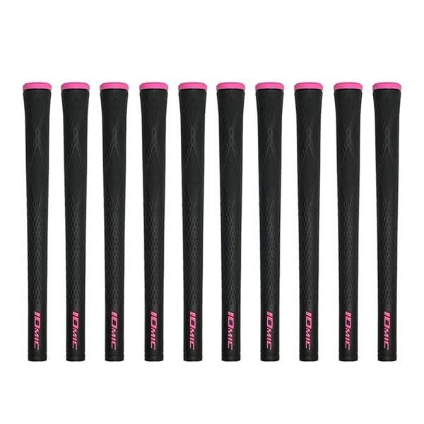 Иомик Гольф-рукоятки Black Armor II Sticky Evolution 1.5 С ребрами Набор из 10 штук Черный Розовый