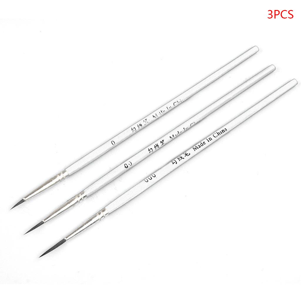 3шт 0 00 000 крючок Line Pen профессиональные кисти для рисования с тонким кончиком для акрила