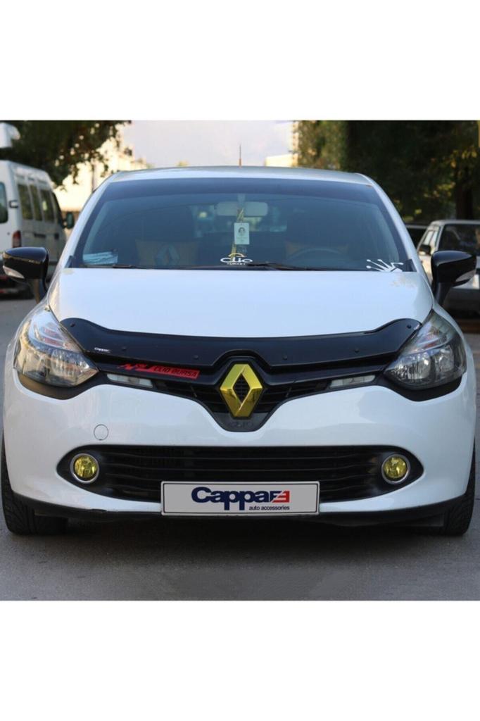 FOR Renault Clio 4 2012 To 2020 Front Hood Protection Spoiler Front Bug Shield Hood Deflector Guard Glossy Black
