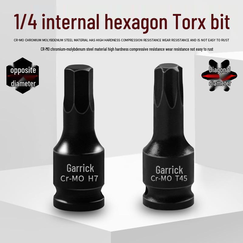 Мини-пневматическая трещотка-отвертка и гаечный ключ 1/4" с шестигранником 6,3 мм и битой Torx