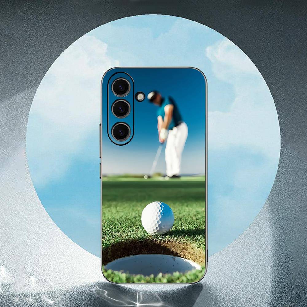 Sport Art Golf Ball For Samsung Galaxy S25 S24 S23 Ultra S22 S21 Plus S20 Black Soft Silicone Protective Case